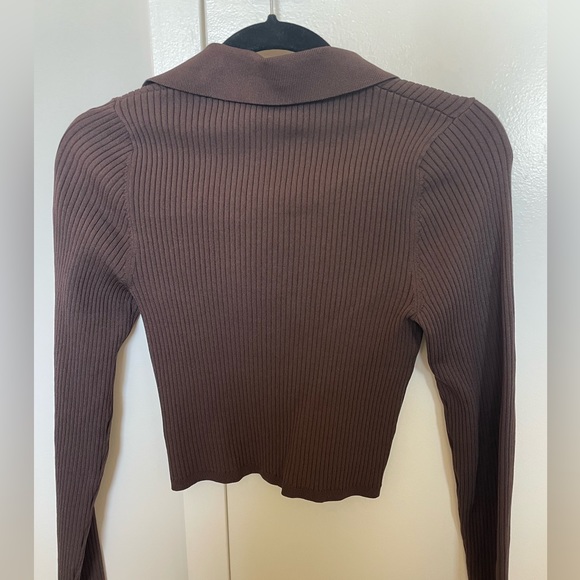 Aritzia Sculpt Knit Polo Sweater - Picture 2 of 3